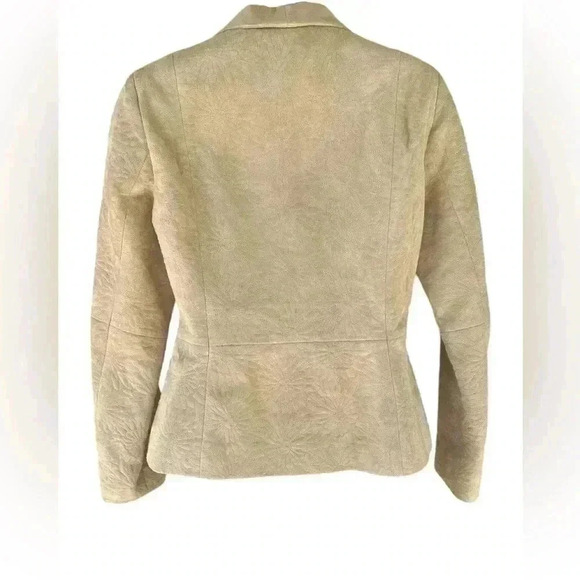 LIZ Claiborne women’s cream suede blazer jacket button down collar sz 4 NWOT - Picture 5 of 9
